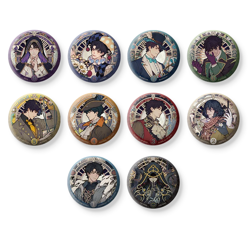Klein Moretti Button Pin Collection – 10 PCS Lord of the Mysteries Set