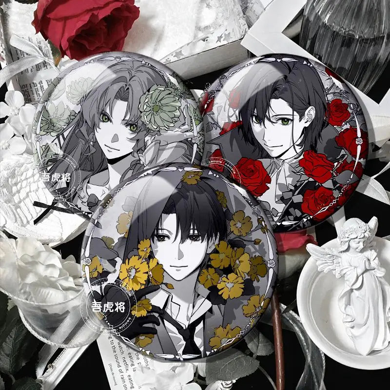 Cattleya Blue Bloom Button Pin Lord of the Mysteries