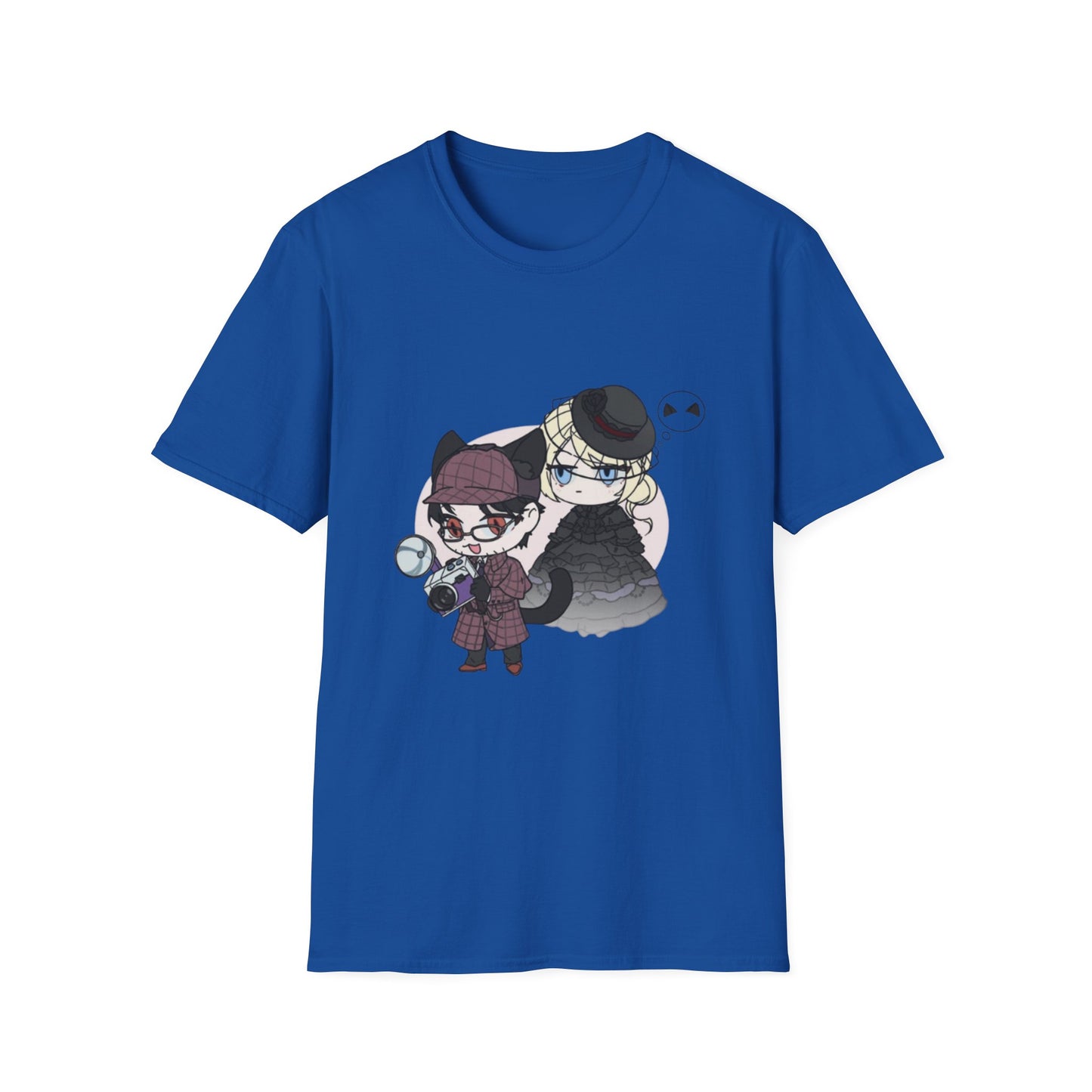 Anime Lord of Mysteries Chibi Cat Detective Duo Blue T-Shirt