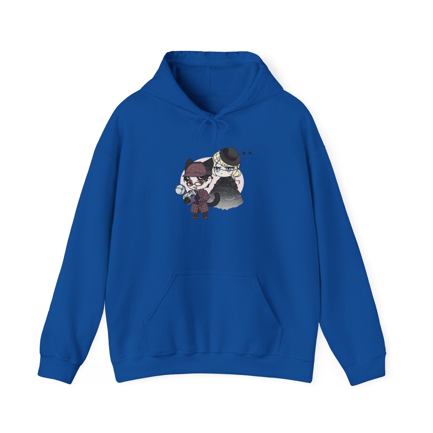 Anime Lord of Mysteries Chibi Cat Detective Duo Blue Hoodie