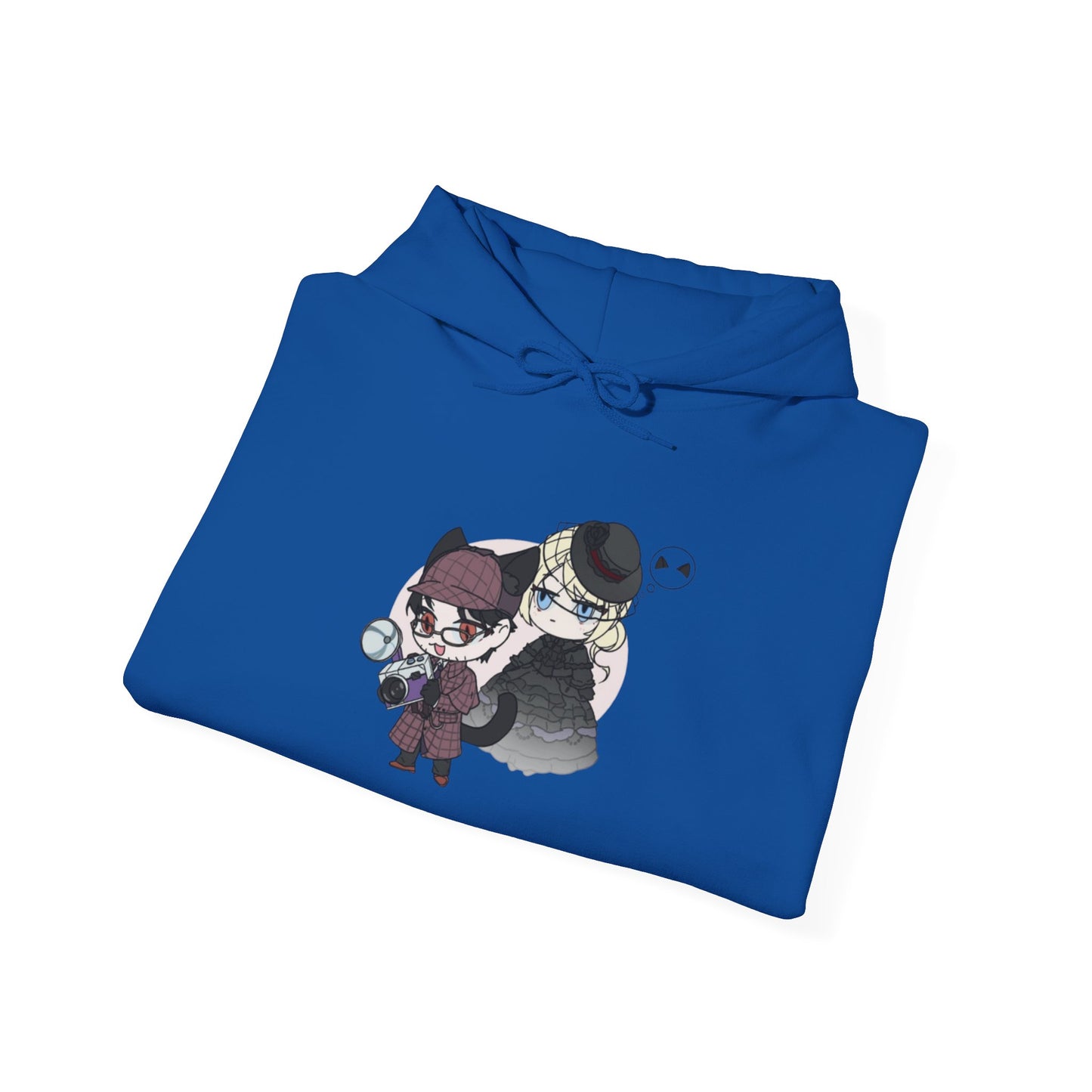 Anime Lord of Mysteries Chibi Cat Detective Duo Blue Hoodie