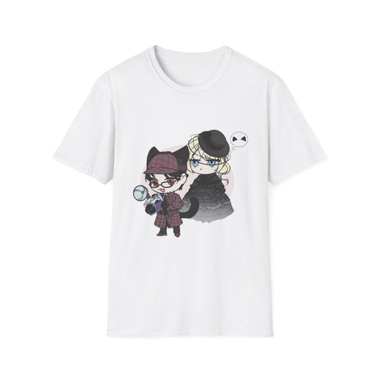 Anime Lord of Mysteries Chibi Cat Detective Duo White T-Shirt