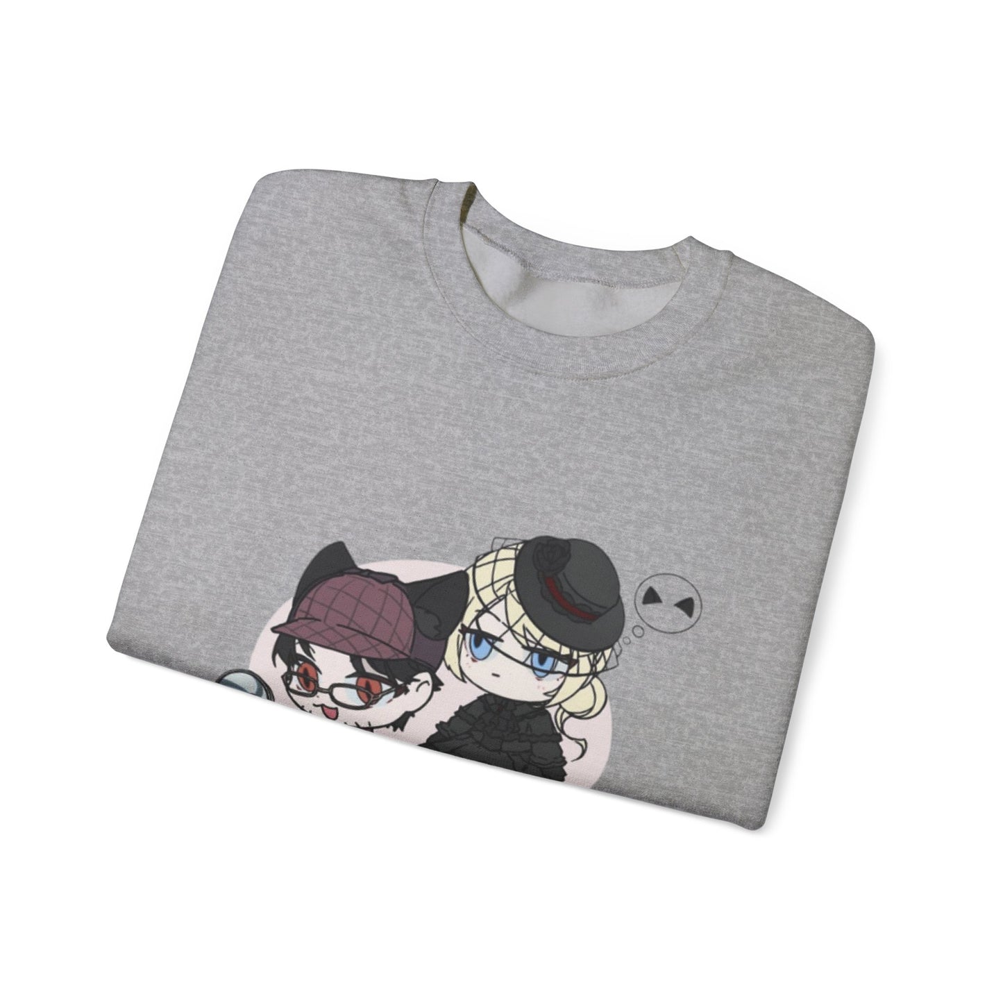 Anime Lord of Mysteries Chibi Cat Detective Duo Gray Sweatshirt
