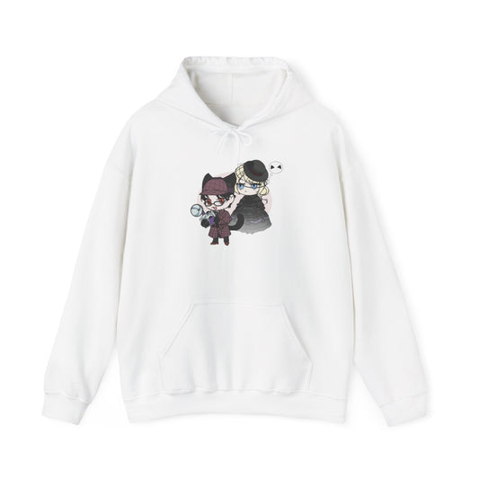 Anime Lord of Mysteries Chibi Cat Detective Duo White Hoodie