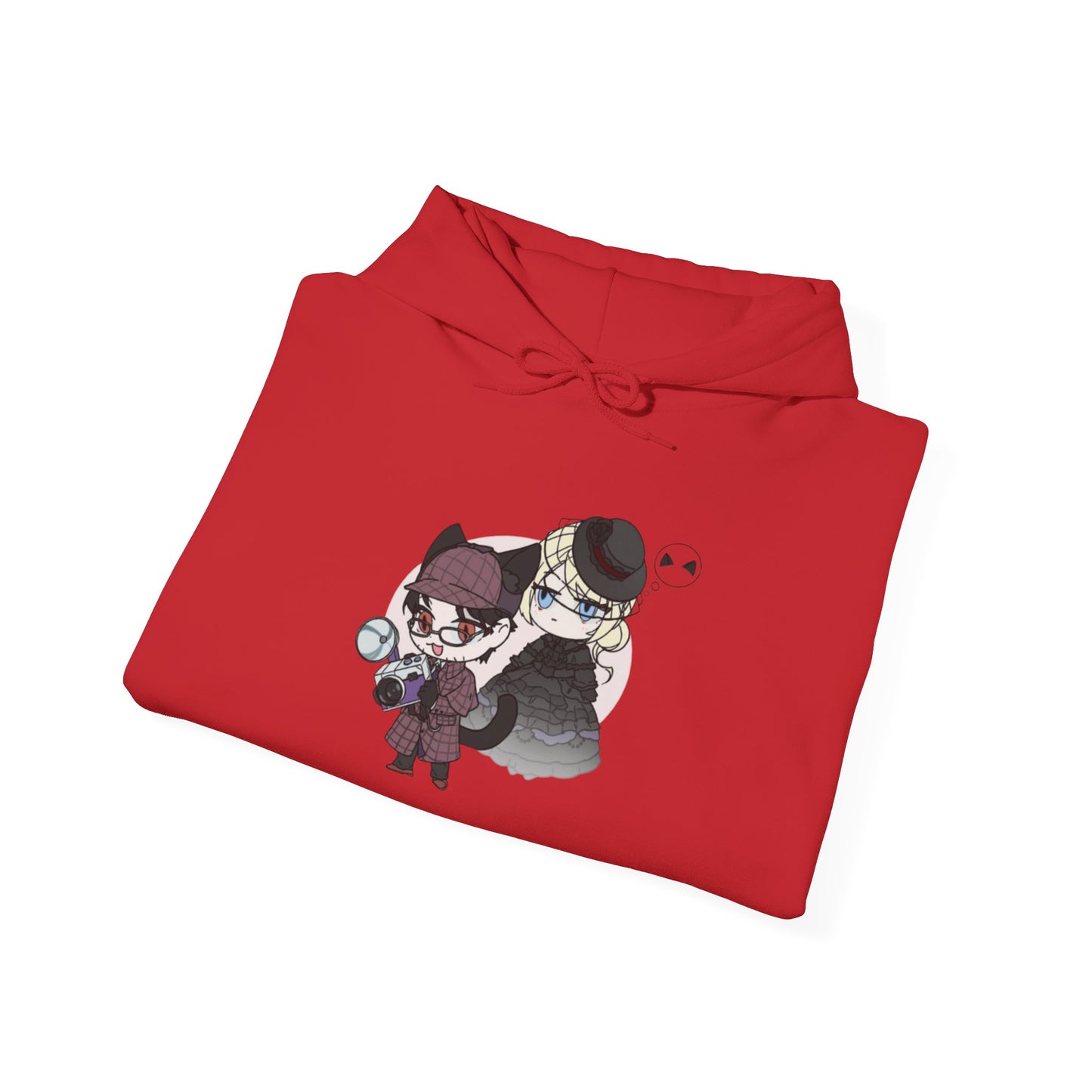 Anime Lord of Mysteries Chibi Cat Detective Duo Red Hoodie
