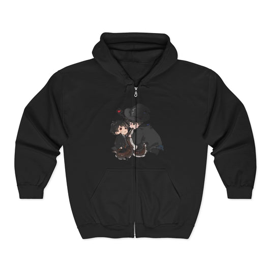 Anime Lord of Mysteries Chibi Duo Black Zipper Hoodie