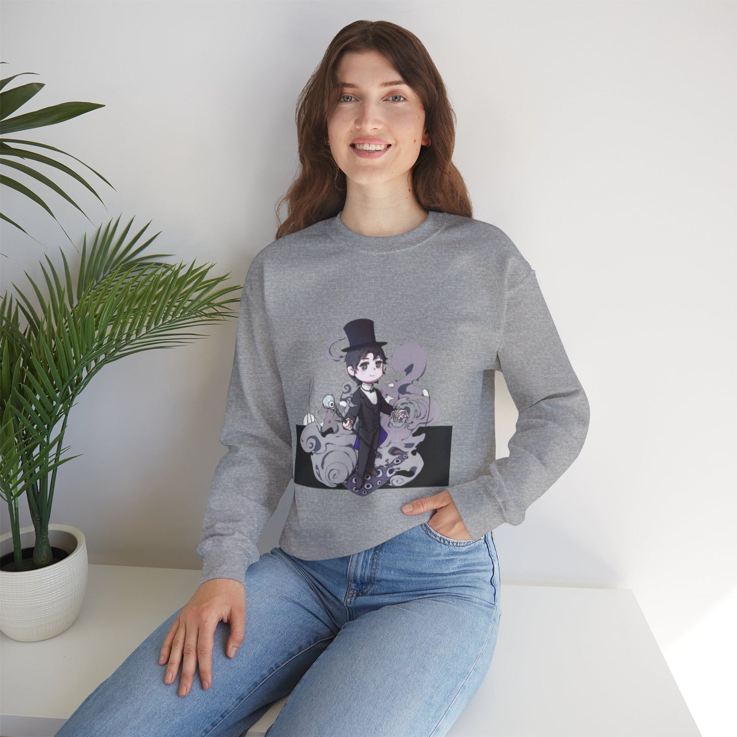 Anime Lord of Mysteries Klein Moretti Chibi Magician Gray Sweatshirt