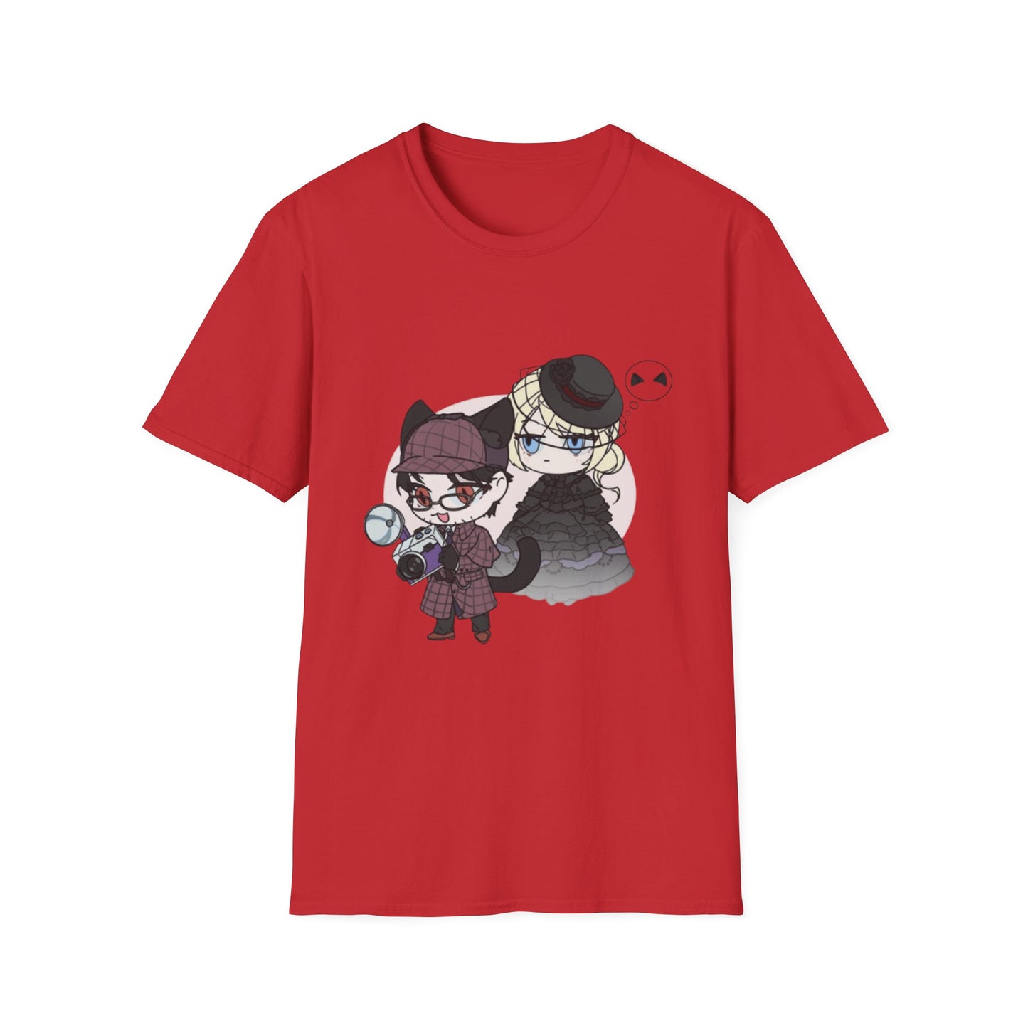 Anime Lord of Mysteries Chibi Cat Detective Duo Red T-Shirt