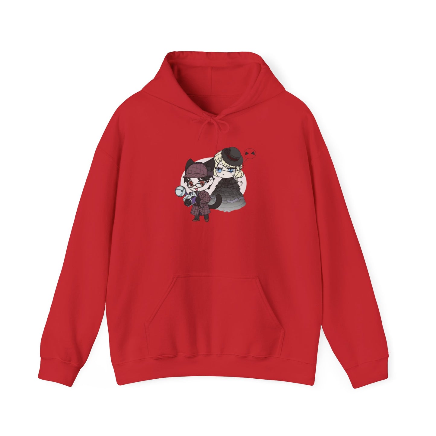 Anime Lord of Mysteries Chibi Cat Detective Duo Red Hoodie