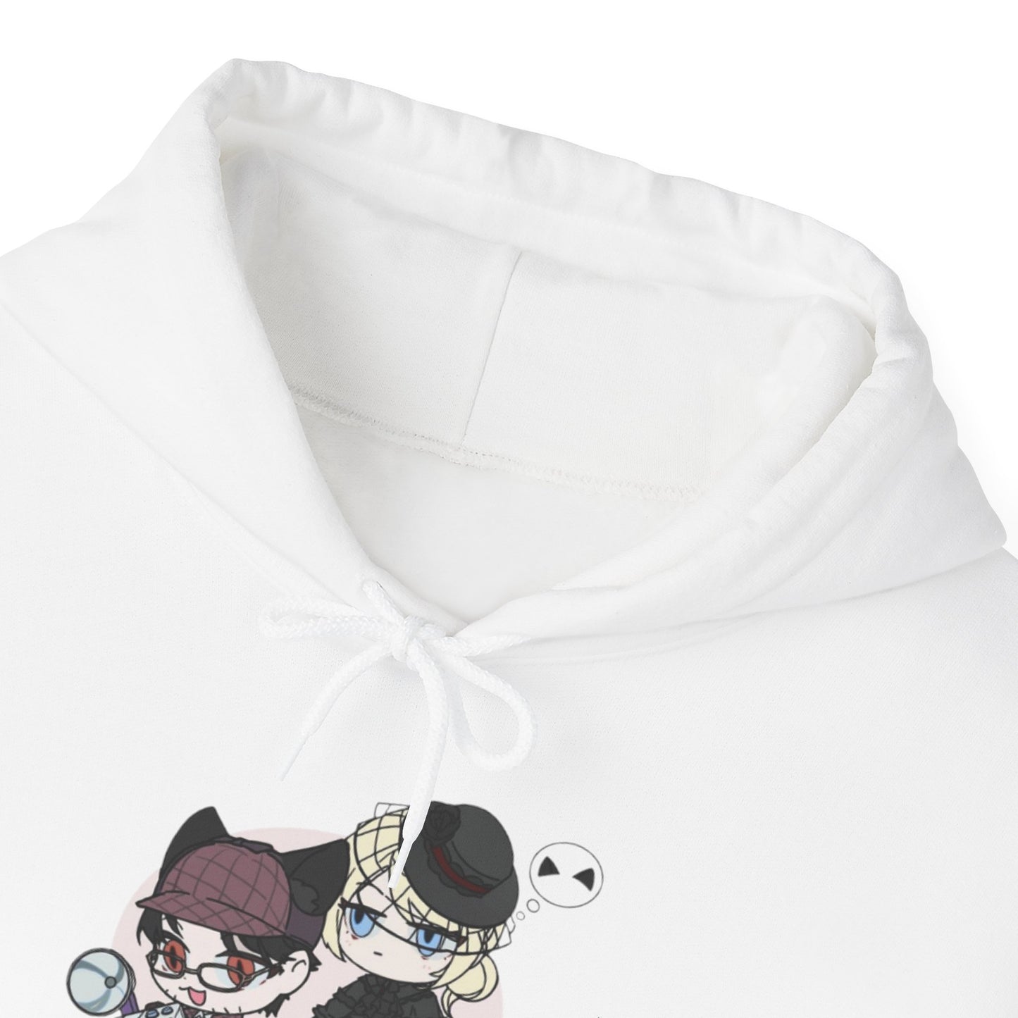 Anime Lord of Mysteries Chibi Cat Detective Duo White Hoodie