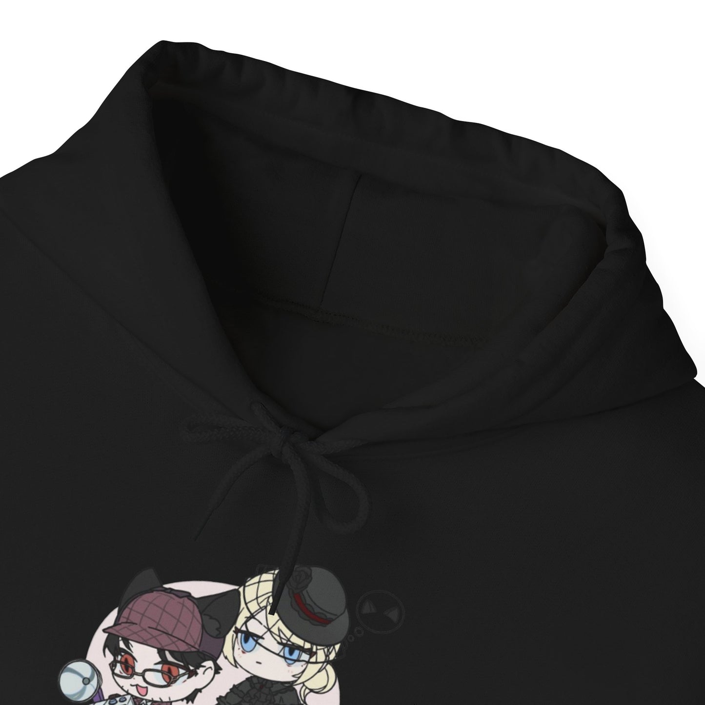 Anime Lord of Mysteries Chibi Cat Detective Duo Black Hoodie