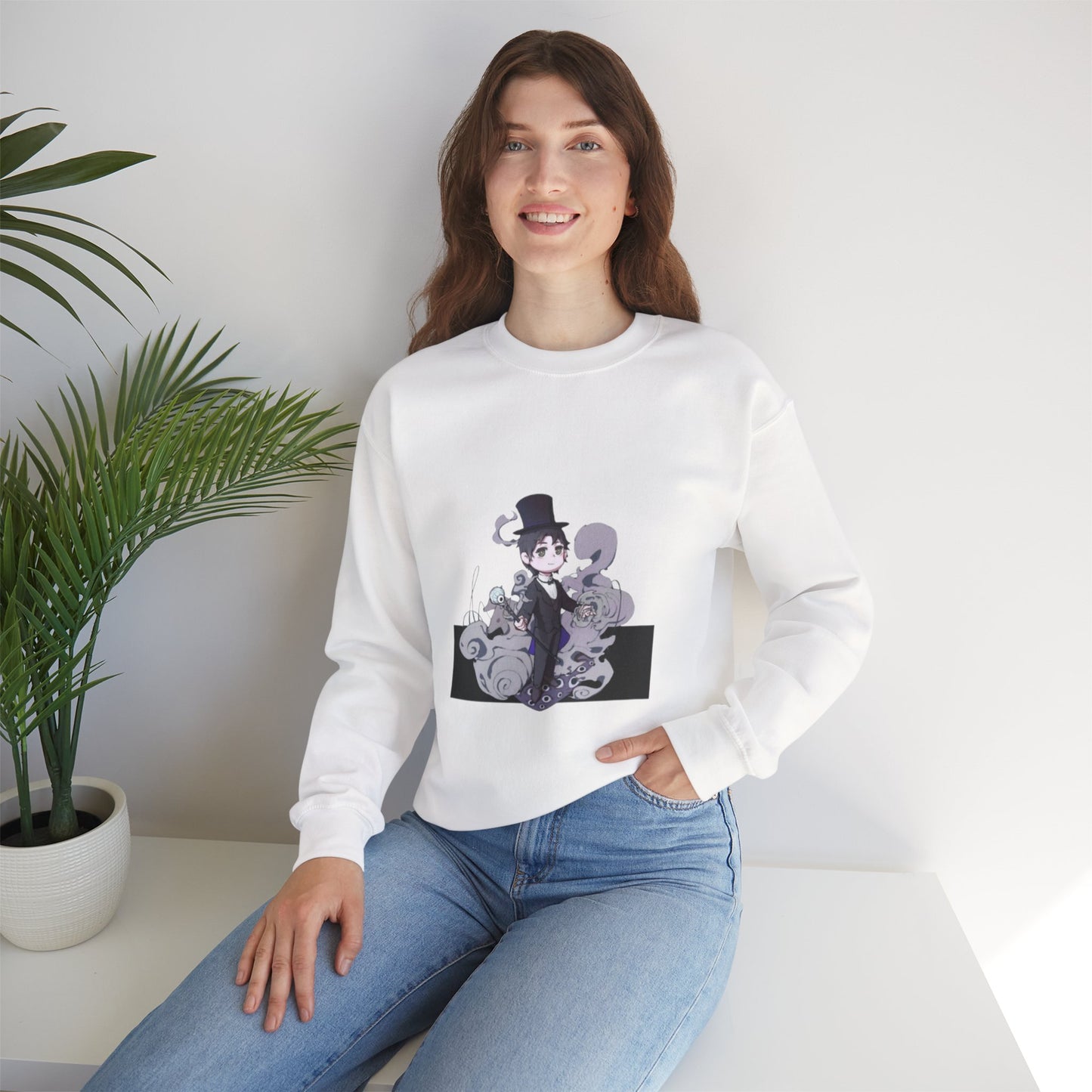 Anime Lord of Mysteries Klein Moretti Chibi Magician White Sweatshirt