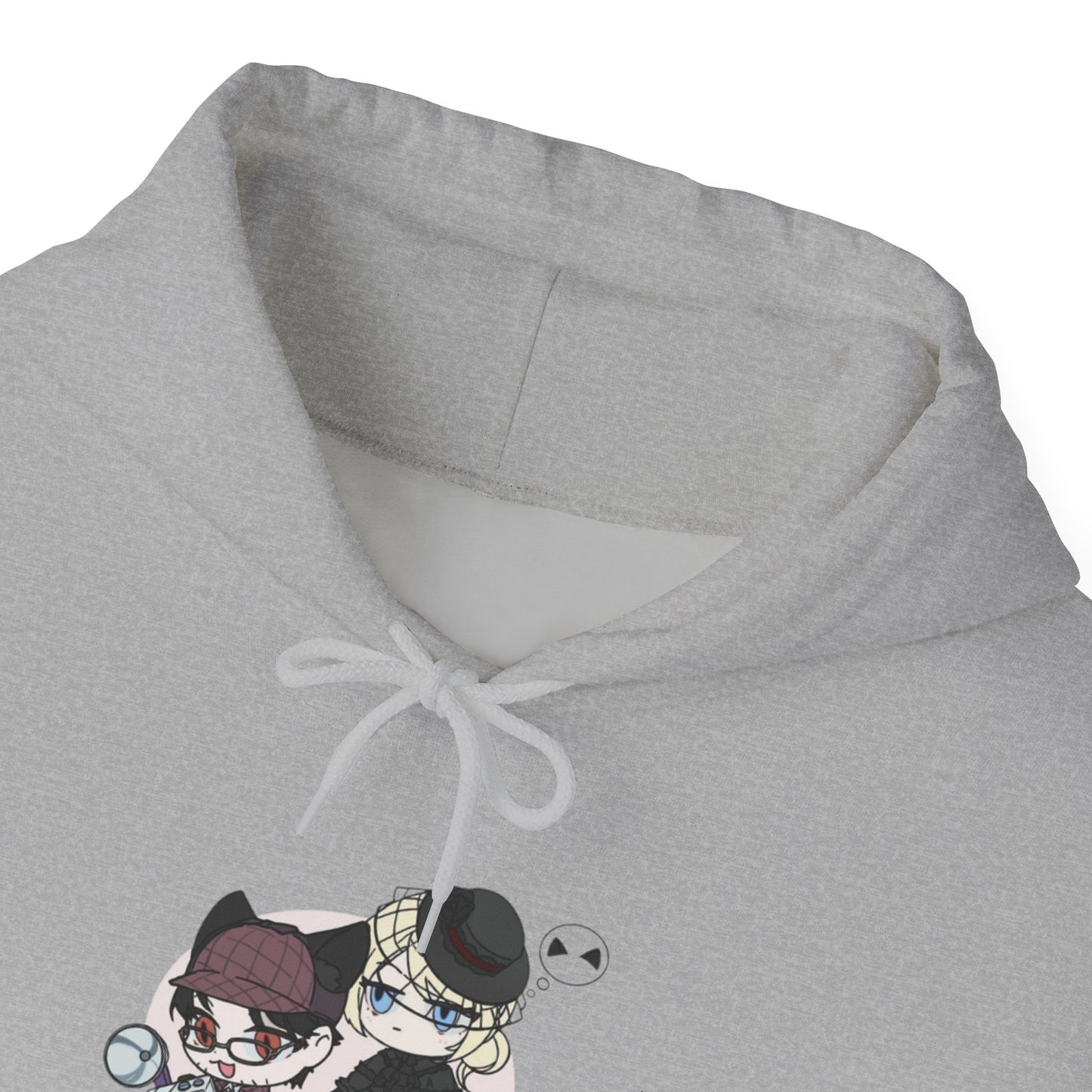 Anime Lord of Mysteries Chibi Cat Detective Duo Gray Hoodie