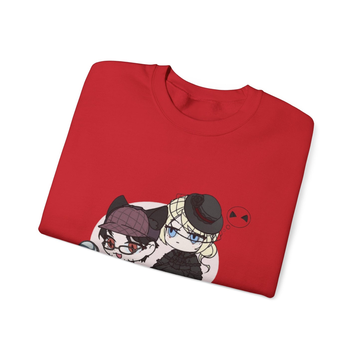 Anime Lord of Mysteries Chibi Cat Detective Duo Red Sweatshirt