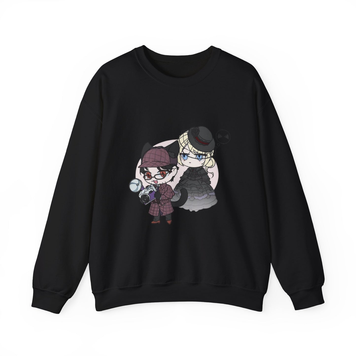 Anime Lord of Mysteries Chibi Cat Detective Duo Black Sweatshirt
