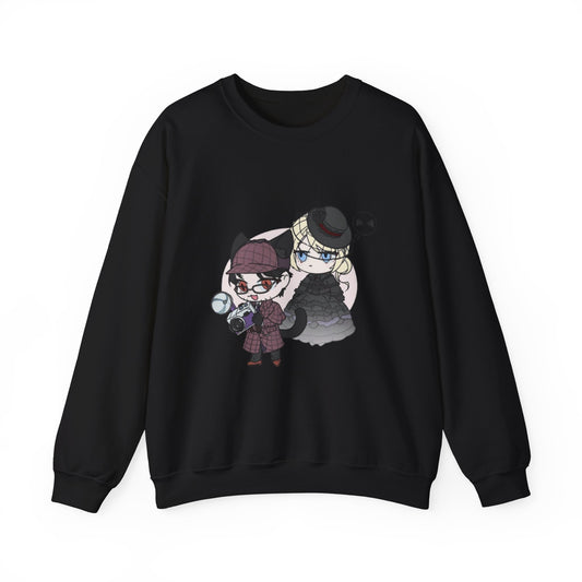 Anime Lord of Mysteries Chibi Cat Detective Duo Black Sweatshirt