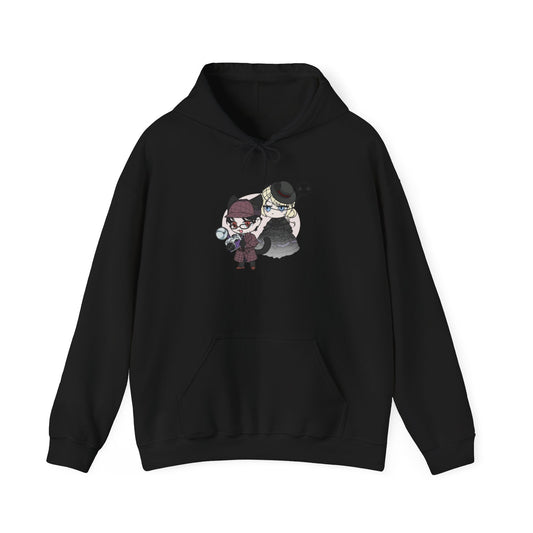 Anime Lord of Mysteries Chibi Cat Detective Duo Black Hoodie
