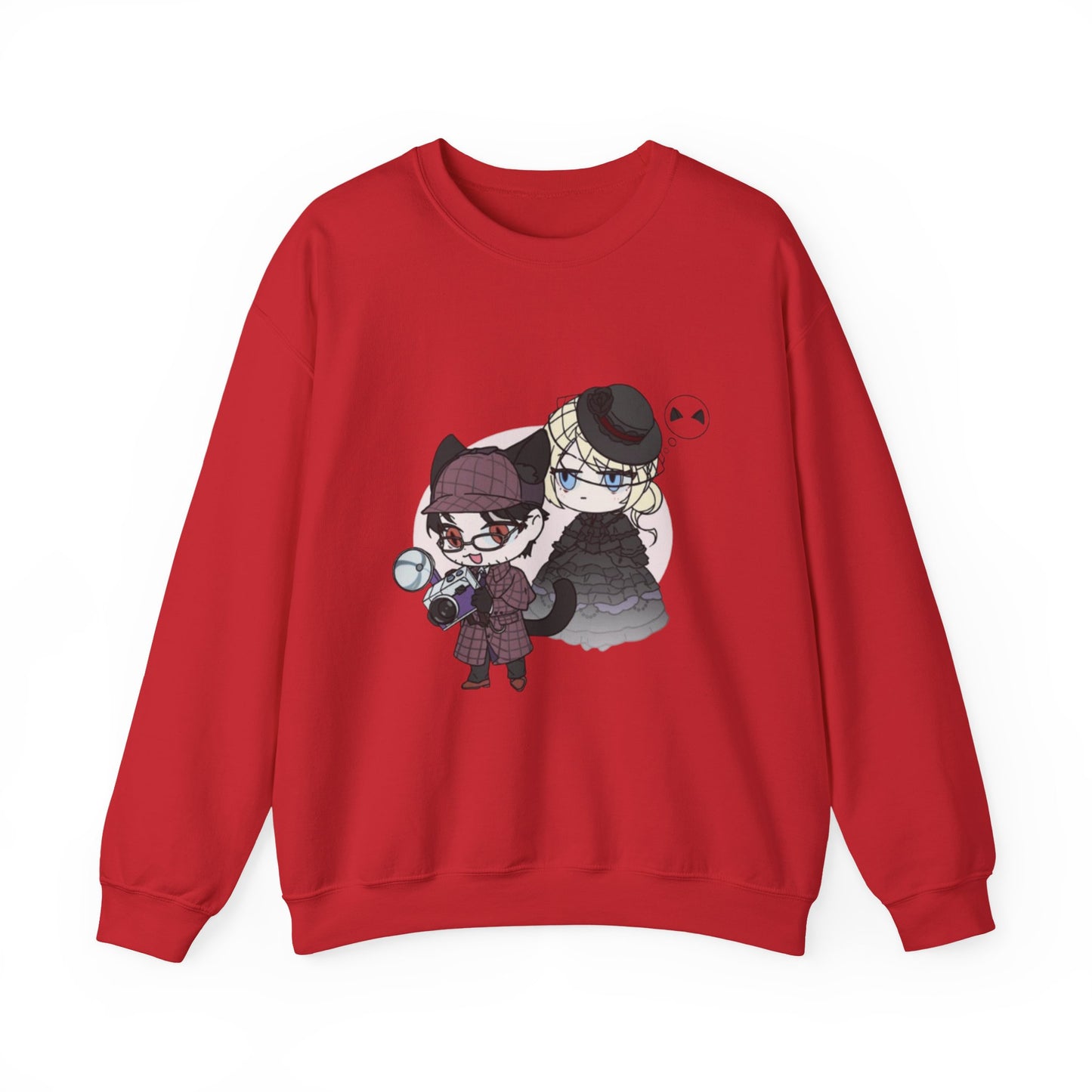 Anime Lord of Mysteries Chibi Cat Detective Duo Red Sweatshirt