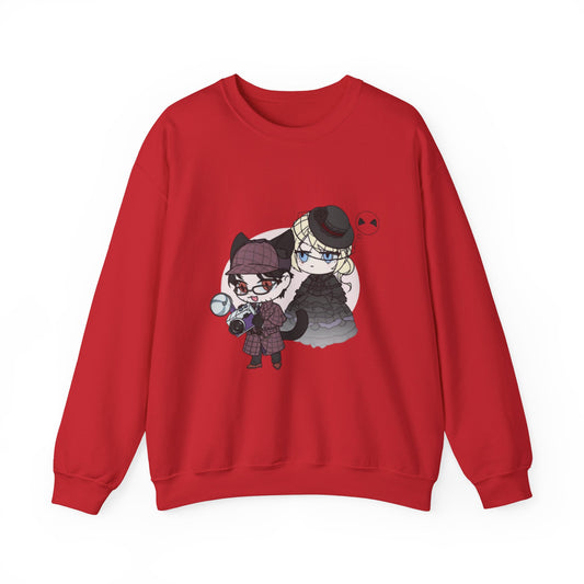 Anime Lord of Mysteries Chibi Cat Detective Duo Red Sweatshirt