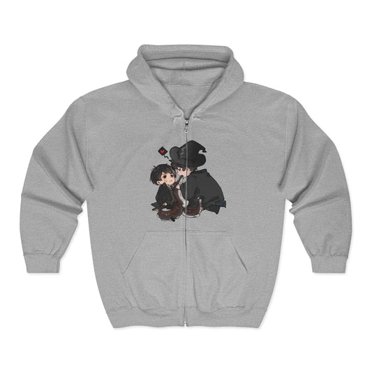 Anime Lord of Mysteries Chibi Duo Gray Zipper Hoodie