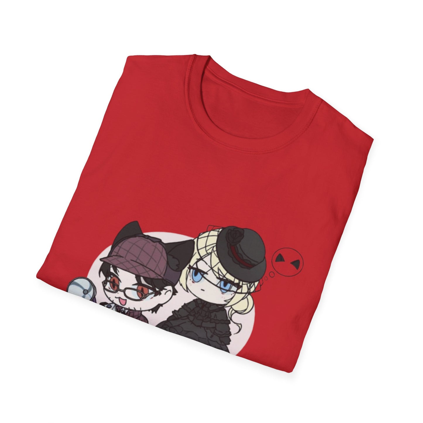 Anime Lord of Mysteries Chibi Cat Detective Duo Red T-Shirt