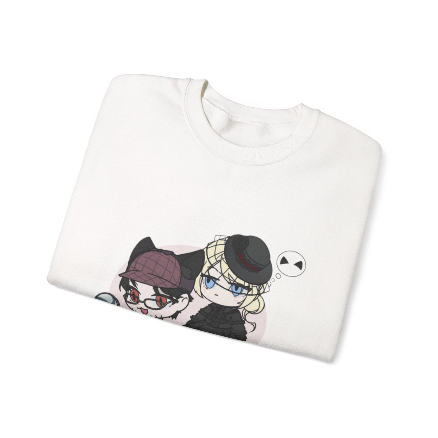Anime Lord of Mysteries Chibi Cat Detective Duo White Sweatshirt