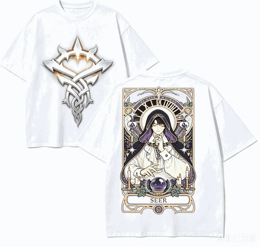 Lord of Mysteries Klein Moretti Seer Tarot Mysticism Emblem Limited Edition White T-Shirt