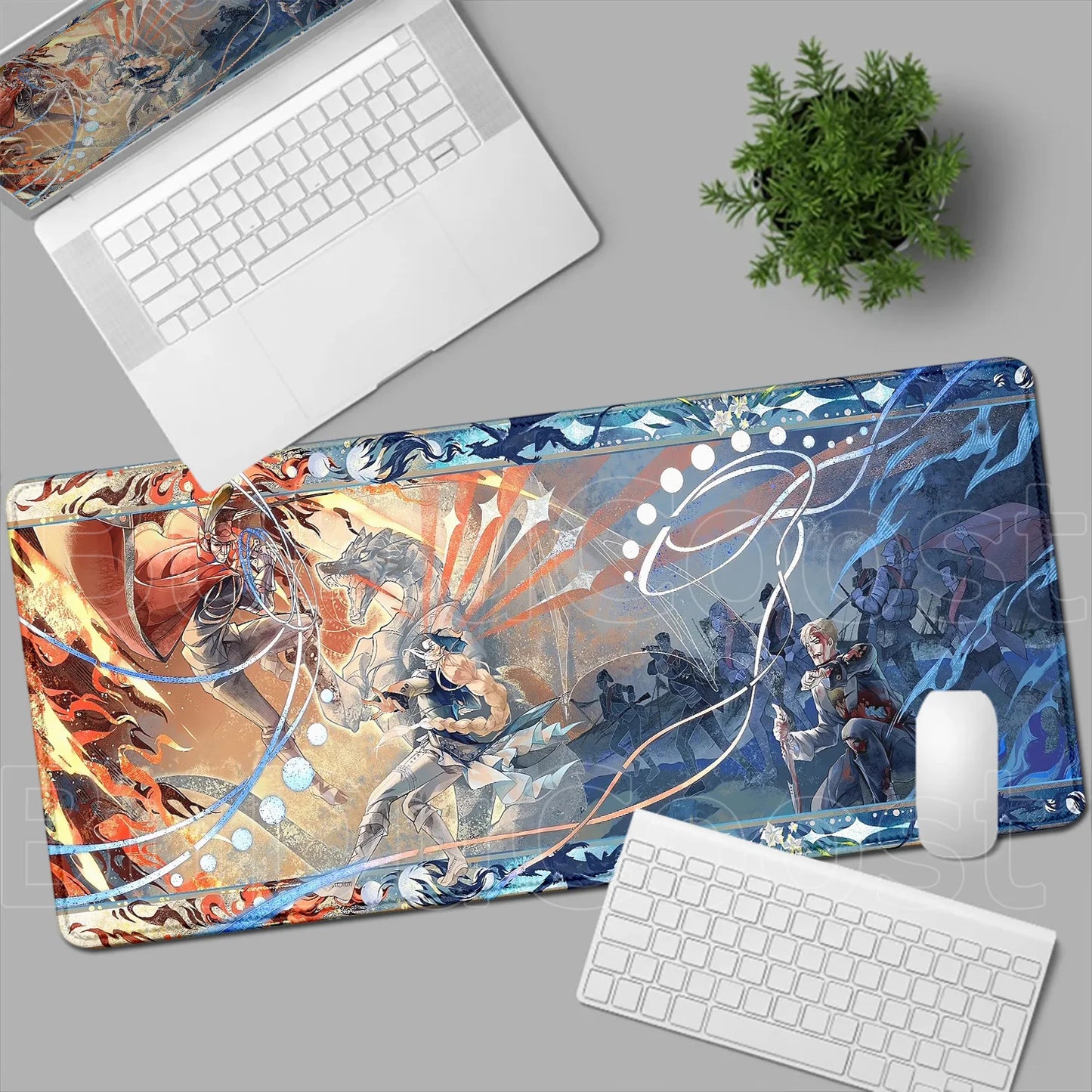 Lord of the Mysteries Anime Mouse Pad – Fire vs Ice Battle