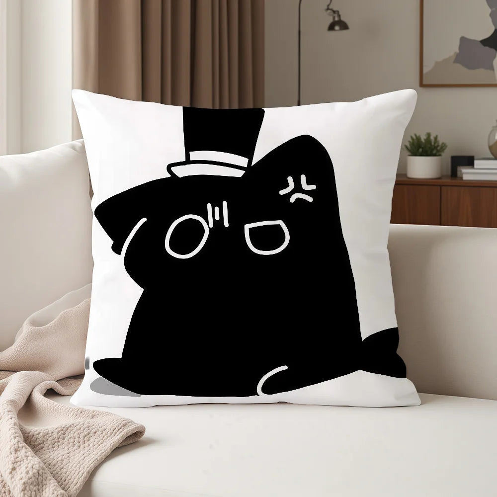 Lord of Mysteries Angry Black Cat pillow