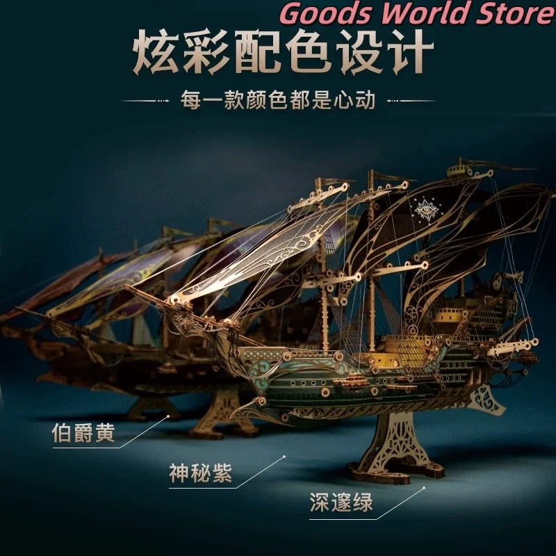 Lord of the Mysteries Wooden Ship Model – Deep Emerald 3D Puzzle
