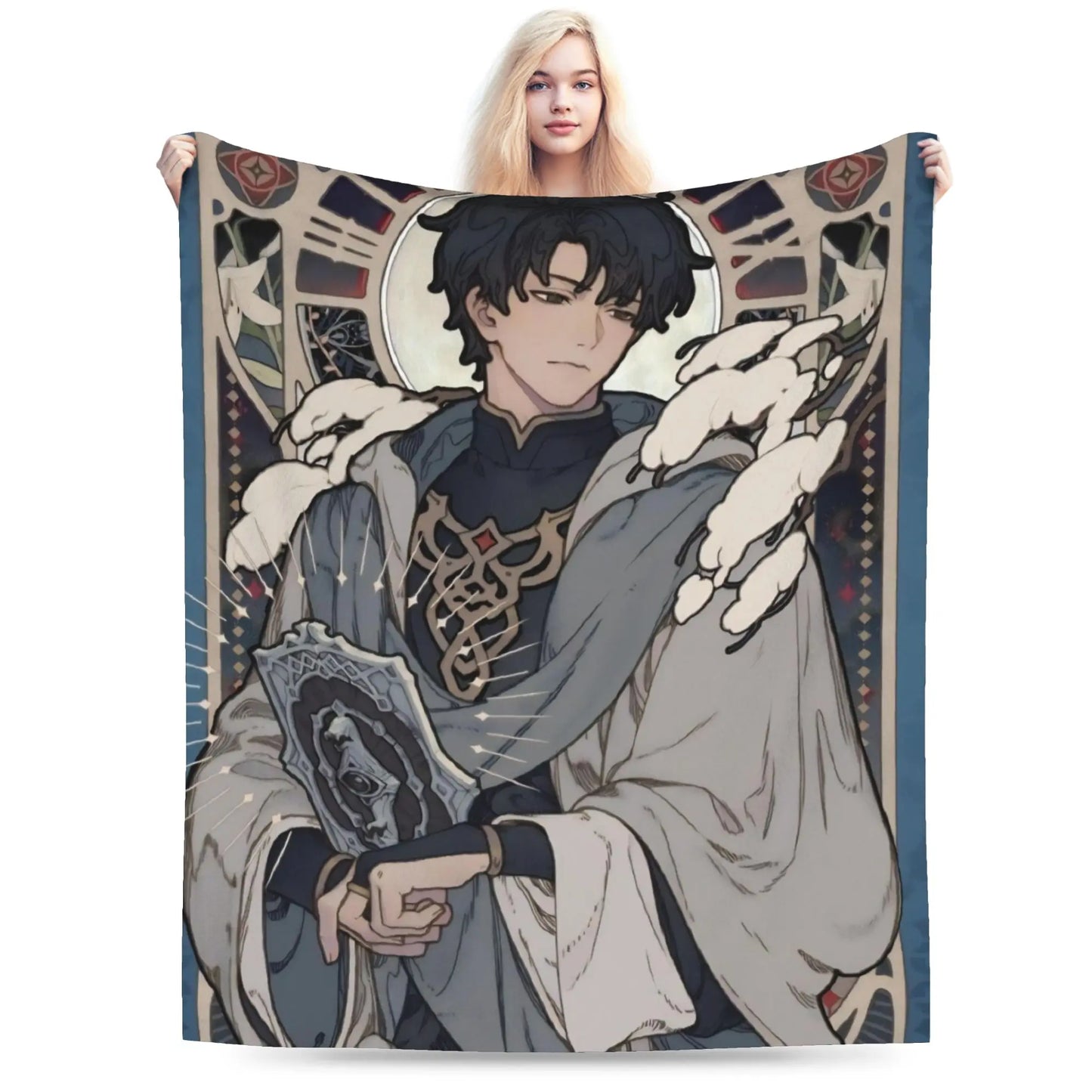 Lord of Mysteries Klein Moretti White Birds Throw Blanket