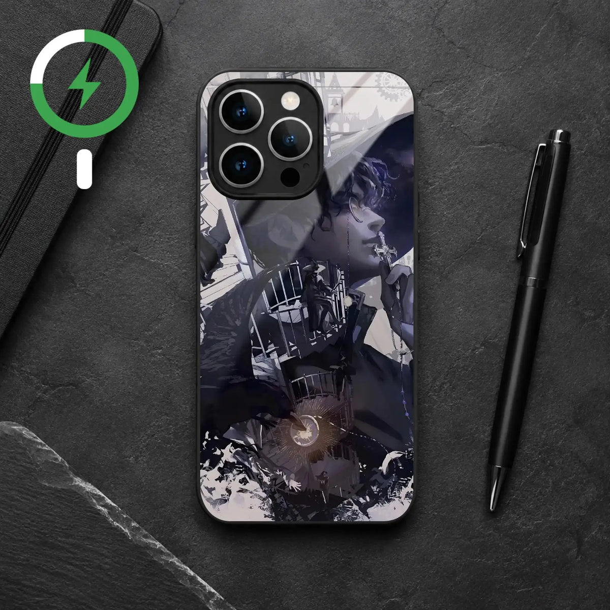 Lord of Mysteries Amon Raven and Monocle MagSafe iPhone Case