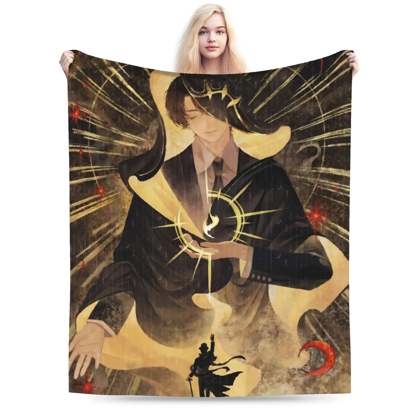 Lord of Mysteries Klein Moretti Praise the Fool Black Throw Blanket