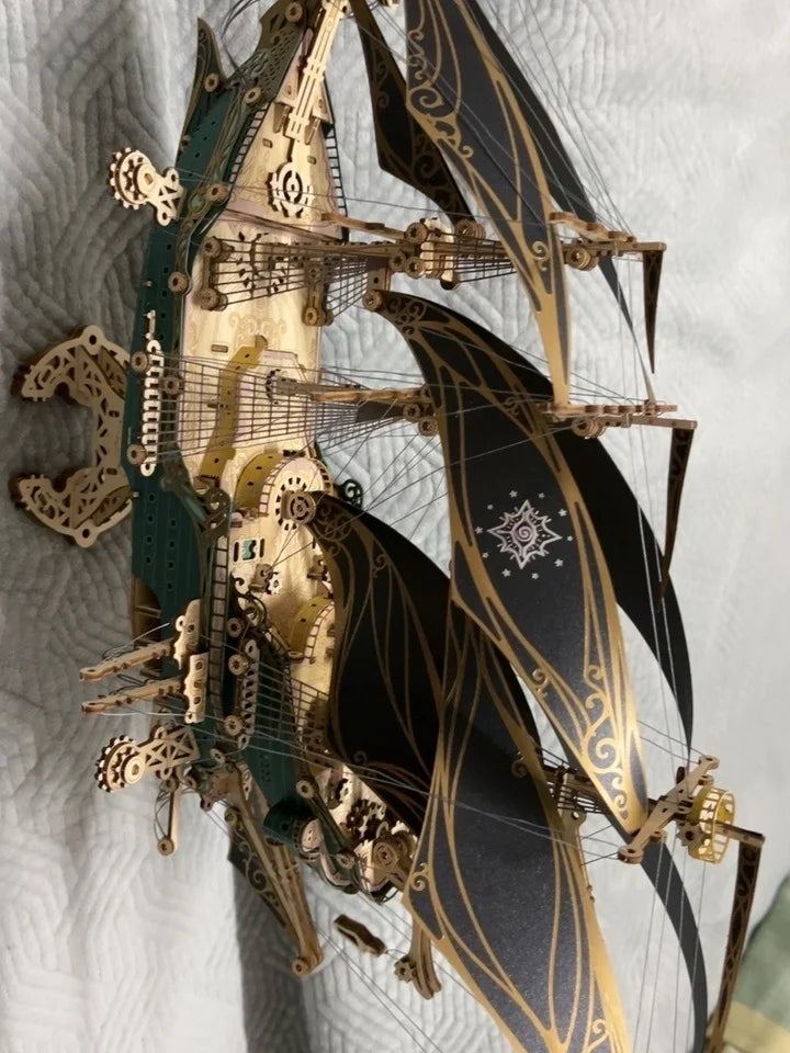 Lord of the Mysteries Wooden Ship Model – Deep Emerald 3D Puzzle