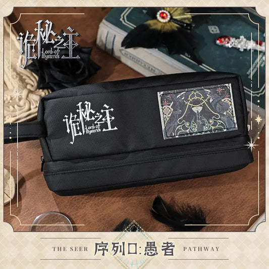 Black Lord of Mysteries Pencil Case – Klein Moretti Seer Pathway Double-Layer Stationery Bag