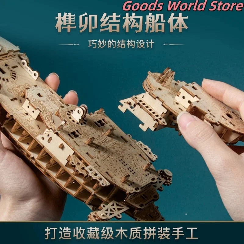 Lord of the Mysteries Wooden Ship Model – Mystic Purple 3D Puzzle