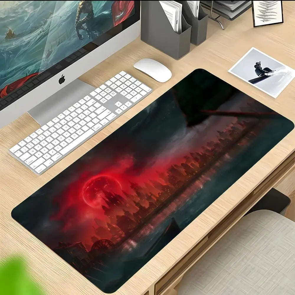 Lord of Mysteries Red Moon Cityscape XXL Mouse Pad
